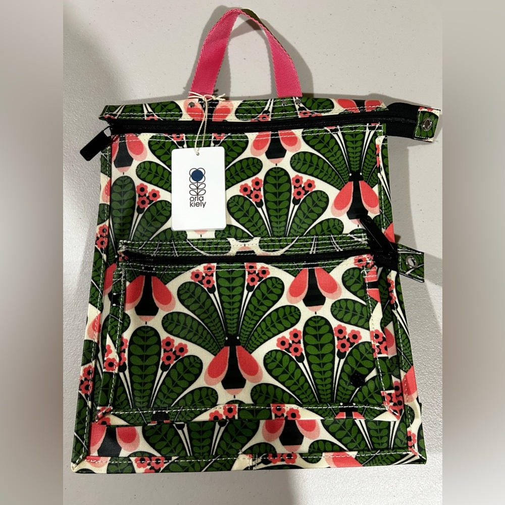 Orla Kiely Coated Canvas Flat Pack Backpack | Larkhall | Honey Bee Print - NWT